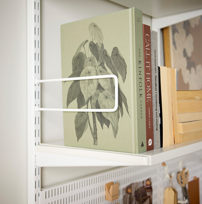 Bokstöd t/skena Vit 250 mm 2-pack Elfa